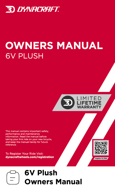 6V Plush Ride on Owners Manual